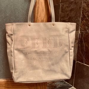 FEED Leather Tote Bag!  Gorgeous Dove Grey color.
